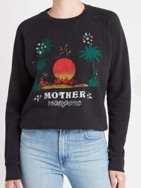 Mother The Square Sweatshirt Small Mother Morocco Black